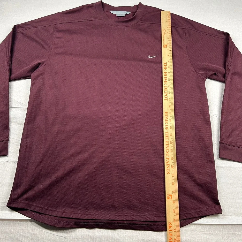 Vintage Nike Shirt Mens XL Performance Maroon Burgundy Swoosh Athletic Y2K Solid